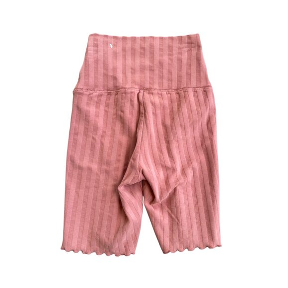 ✨ Aerie Offline Ribbed Bike Shorts SZ XS High Waisted Peachy Pink Y2K Vibe - Picture 5 of 5
